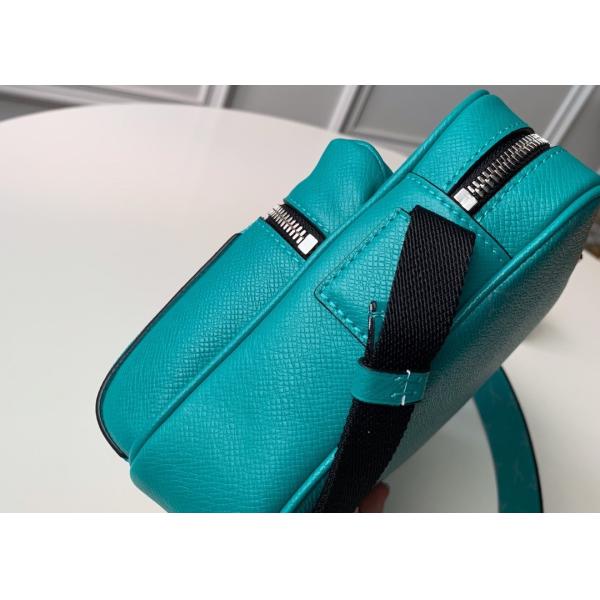 Black Square Taiga Leather Message Luxury Cross Body Bag Single Shoulder