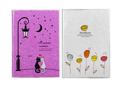 Brilho roxo efervescente geado da capa do livro plástica do costume da imagem jornal diário