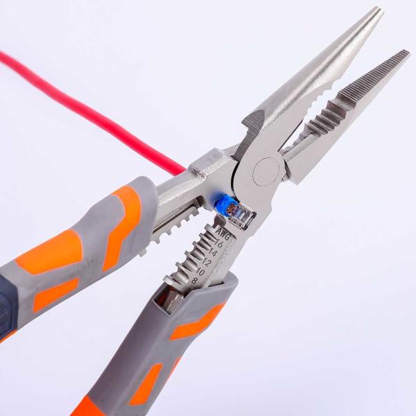 232mm Burnished Long Skinny Pliers Long Handle Pliers High Leverage
