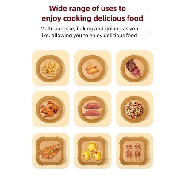 Square Non-Stick Waterproof Baking Cooking Parchment Air Fryer Disposable Paper Liner