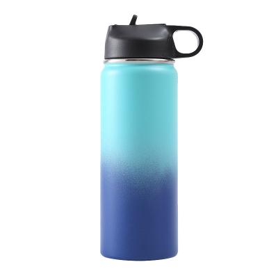 Vacuum isolé en acier inoxydable réutilisable tasse d'eau bleu dégradé 32 oz