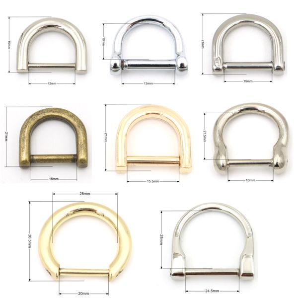 15mm metal D ring with screw custom engraving logo removable bag D ring accessories