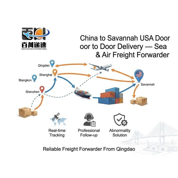 China to Savannah USA Door to Door Delivery Sea and Air Freight Forwarder