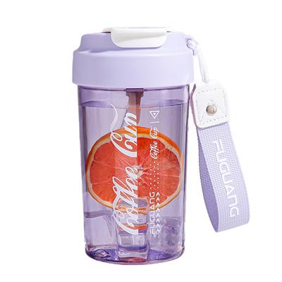 Leakproof 550ml Tritan Bpa Free Water Bottle Safe Creative High Appearance Summer Single Wall Coffee Mug Bottle Multifunctional Use With Customized Logo