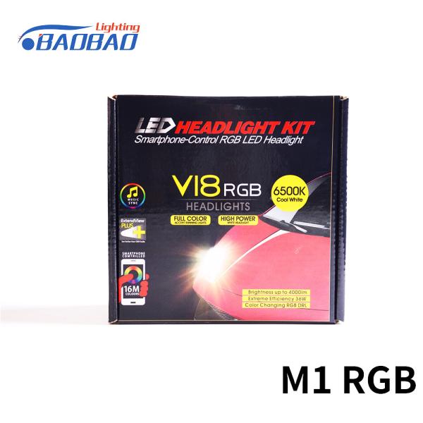 M1 25W 3000Lumen RGB Car LED headlight