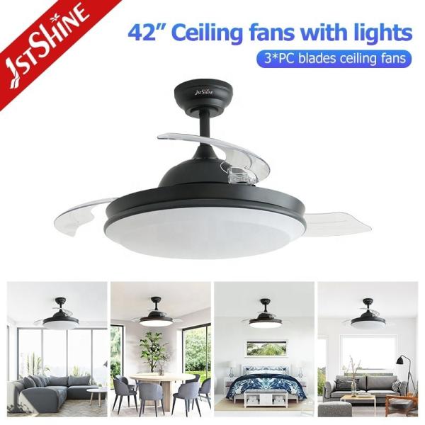 Estilo moderno 2- 1stshine Ventilador de teto LED com controle remoto e design retrátil