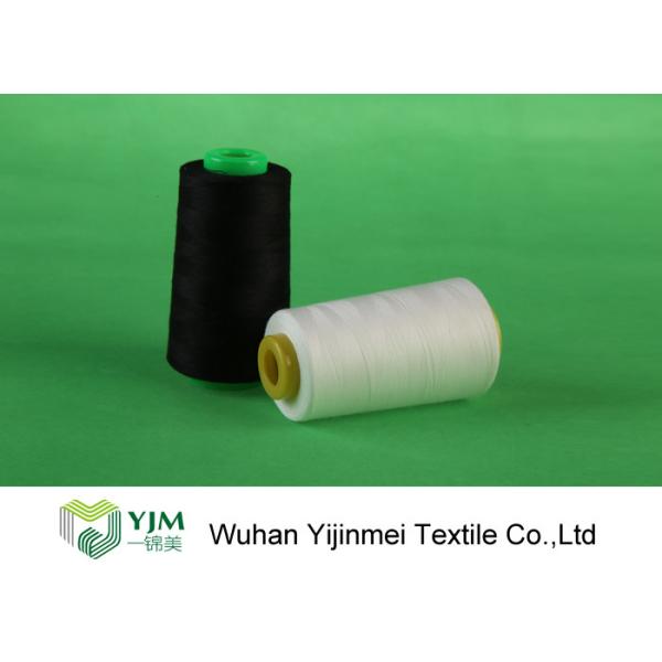 Raw White / Dyed Polyester Sewing Thread Ring Spinning 3000 Yards Or 5000 Yards