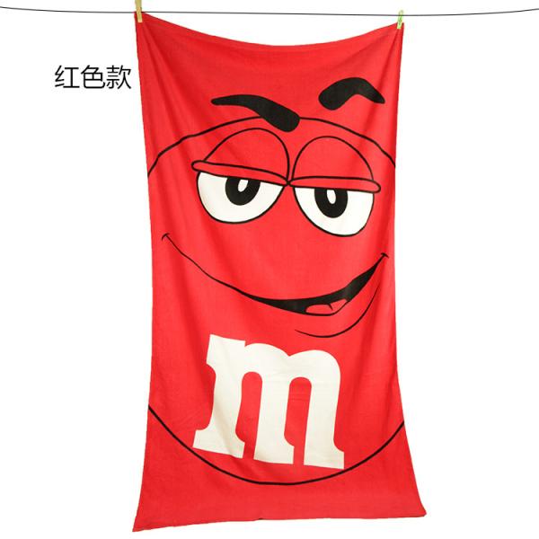 85*160cm（33''*63''）American M&M's Cotton Reactive Print Bath Towel Beach Towel Large Sheet