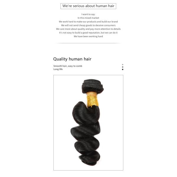 Non Remy 25.4cm 10 Inch Real Human Hair Bundles Loose Wave Tangle Free