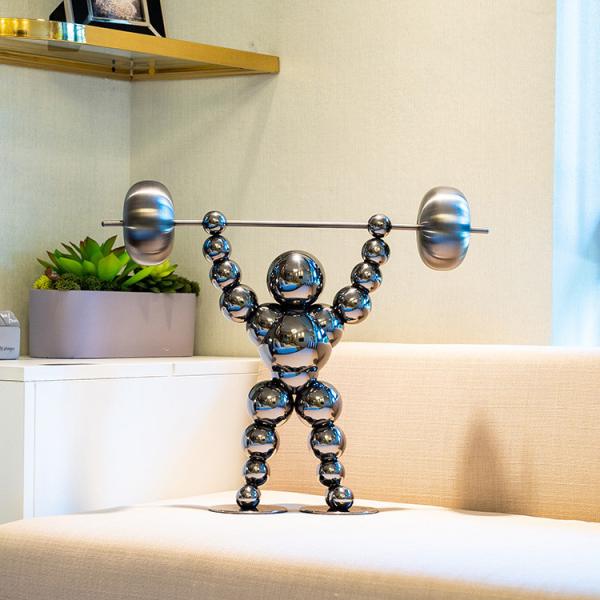 41.5cm Height Stainless Steel Sculpture Gymnastics Statues For Home