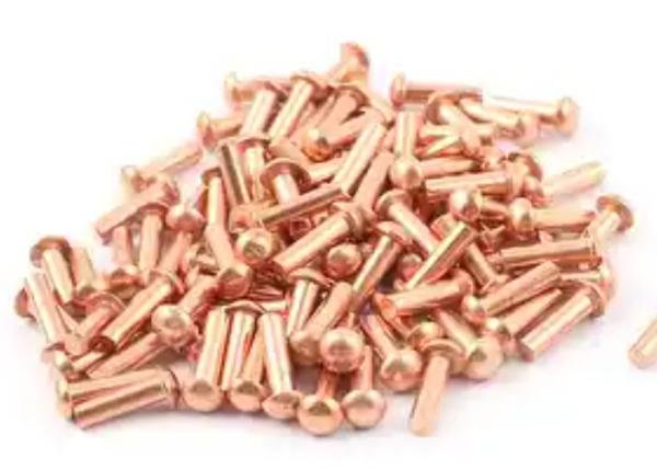 Red Copper Nickel Tin Plated Flat Head Rivet 3mm 4mm DIN7338 Scratch Resistant
