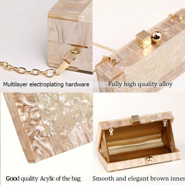 Mulheres Acrílico Saco de Clutch Glitter Bolsa de Mão de Mármore Bolsa para Casamento Cocktail Party Prom