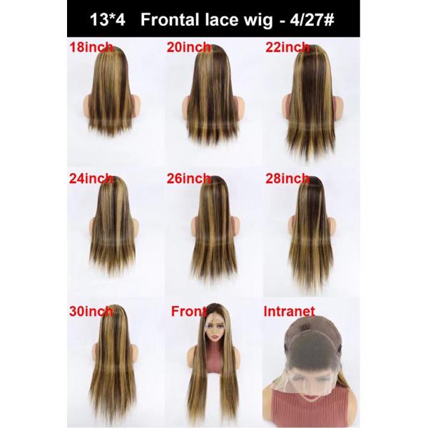 Кинки прямые настройки человеческих волос парики коричневый дышащий