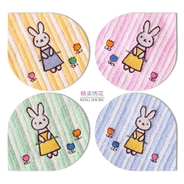 50*25cm 100% cotton embroidered cartoon rabbit kids children face towel