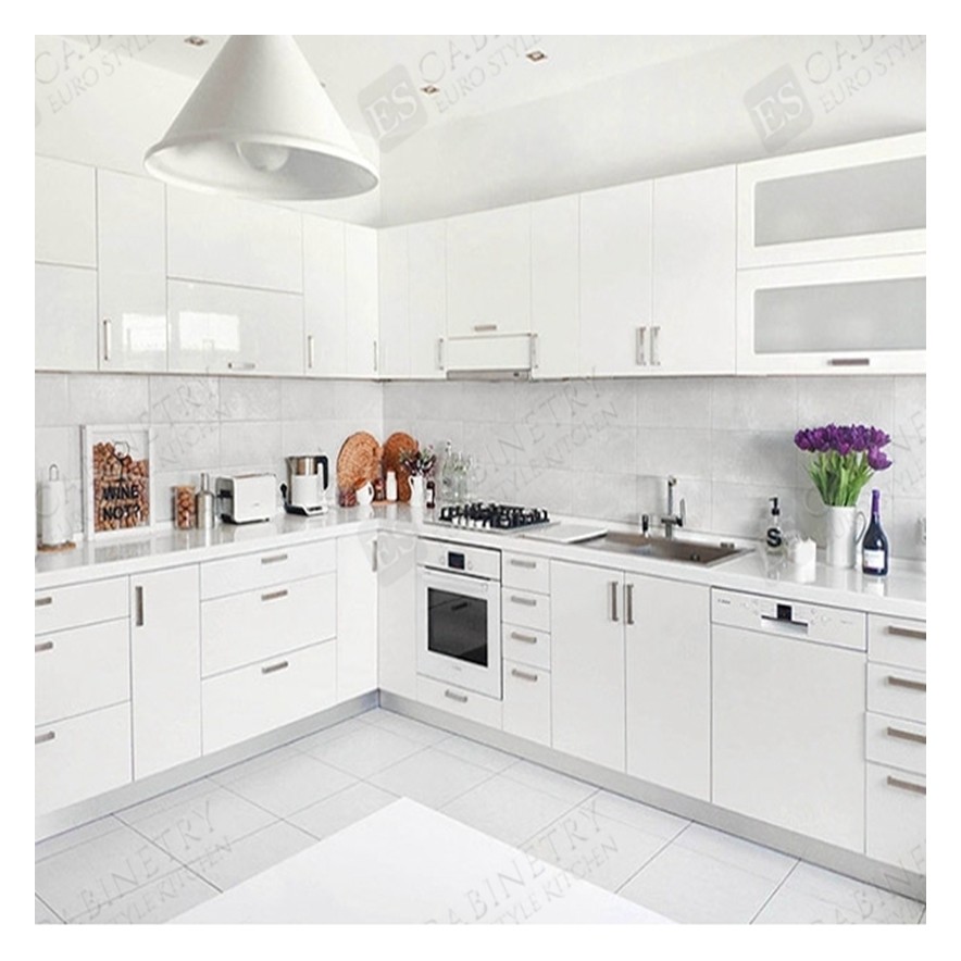 Modern Artificial Granite Countertop Customized Shaker Kitchen Cabinet with Lacquer Finish