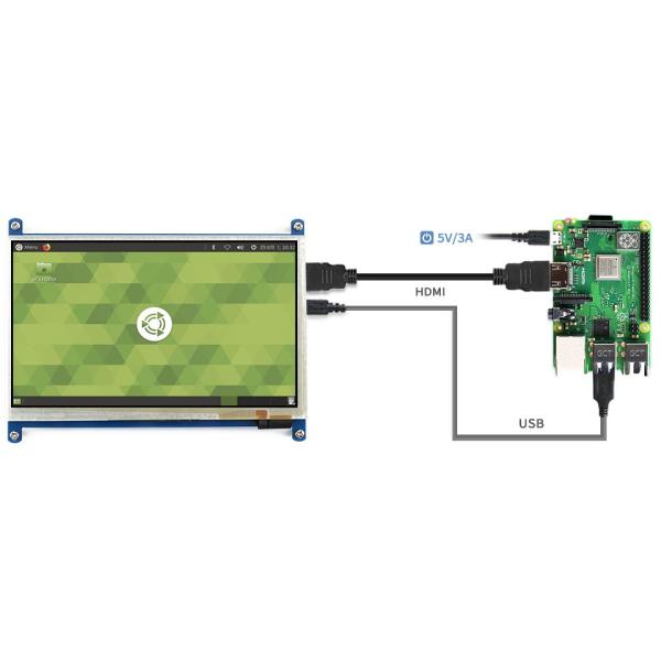 Transmissive HDMI TFT LCD Display 800x480 7 Inch Capacitive Touchscreen