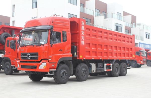 Flat Head Double Axle Dumper 12 Wheel 350hp 8X4 Elevador hidráulico camião de descarga pesado