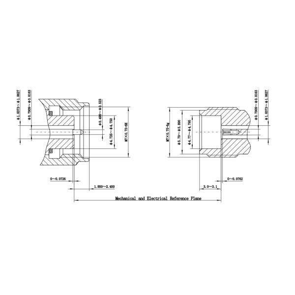 Женщина MMW 1.85mm к переходнику RF нержавеющей стали фланца отверстия женщины 4 прямому