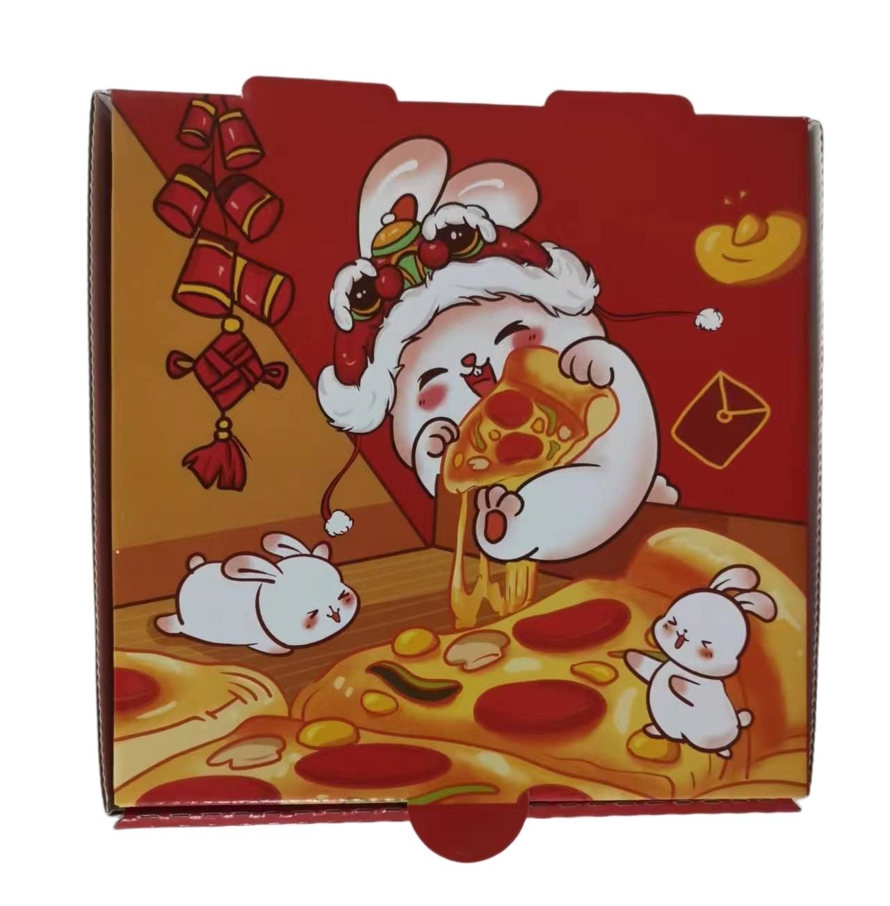 Rectangle Food Packaging Container Customization Food Grade Pizza Box Packaging Box