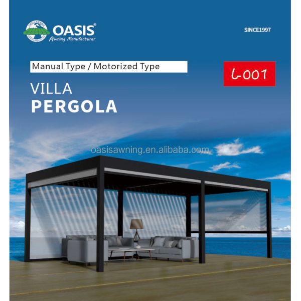 Bas prix de haute qualité monté en aluminium balcon couverture de patio toit motorisé à voûte bioclimatique pergola