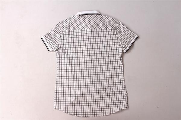 Casual Soft Striped Plaid Shirt Men's Short Sleeve Button Down Shirts