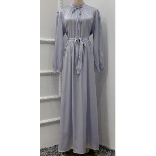 Сатинировки рукава женщин Дубай фабрики одежды небольшого количества платье длинной макси с поясом