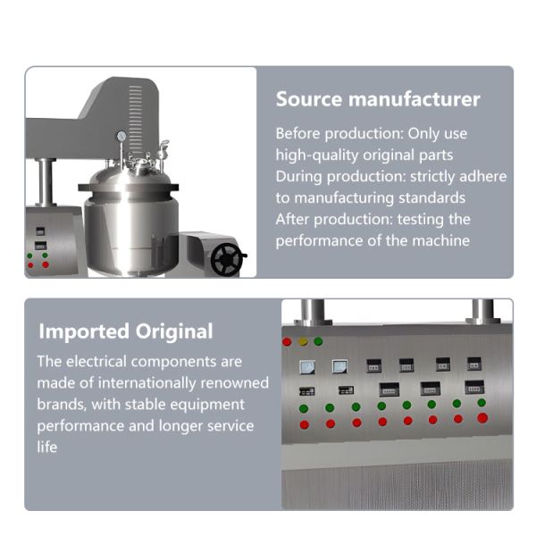 100L-300L External Circulation Cosmetic Freckle Cream PLC Vacuum Mixer Emulsifier Machine
