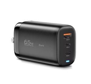 Travel GaN PD Wall Charger 65w 3 USB Port USB A Type C Fast Charging