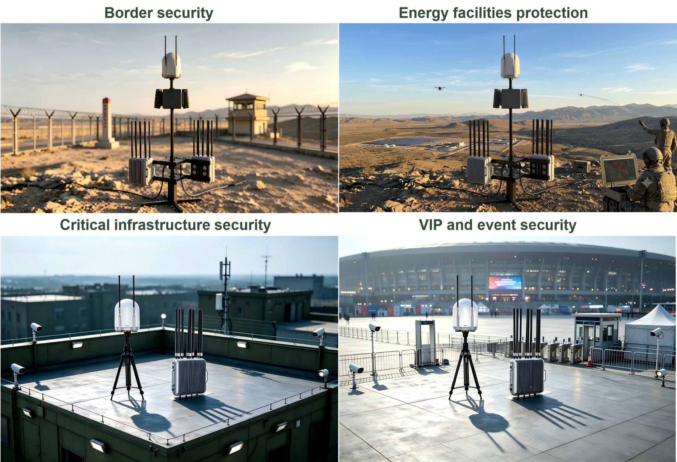 70MHz-6GHz RF Detection Omnidirectional Jamming GNSS Spoofing Counter UAS Intergarted System