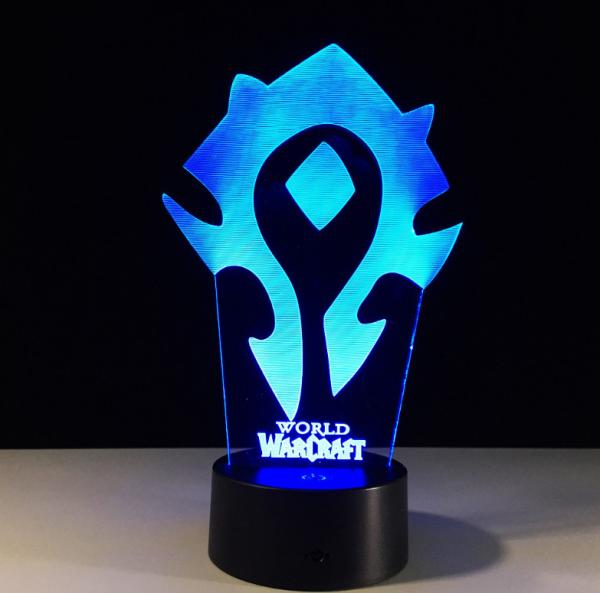World Warcraft 7 Colors Change 3D LED Night Light with Remote Control Ideal For Birthday Gifts And Party Decoration