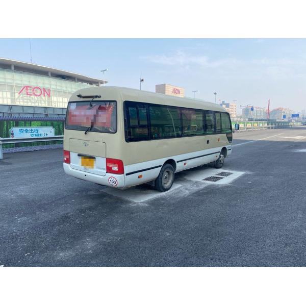 Second Hand Mini Coaster Bus Toyota 1hz 6 Cylinder Engine With 23 Seats