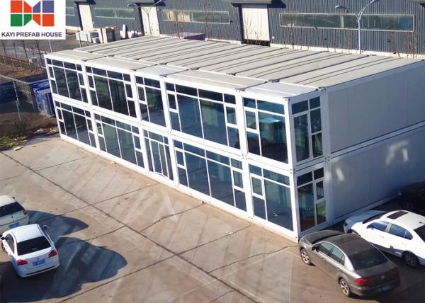 Water Proofing Living Container House , Glass Curtain Homes Made From Containers