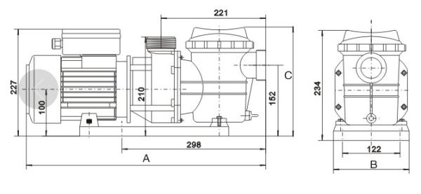 Bombas da fonte da piscina de 1,5 polegadas 220v 0.75HP