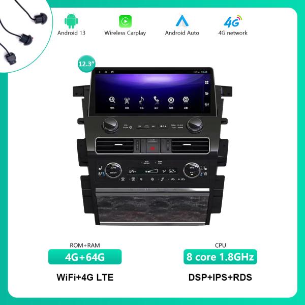 Yuecai 12.3inch Large Dvd Player Built In DSP Carplay 4G BT5.0 AHD For Nissan Patrol Modification Y62 2022 Amanda