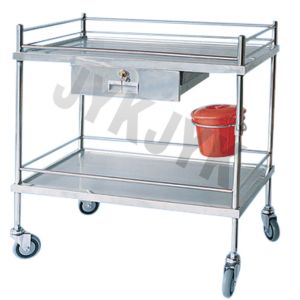 Healthcare Resuscitation Defibrillator Crash Trolley Equipment With Two Shelves