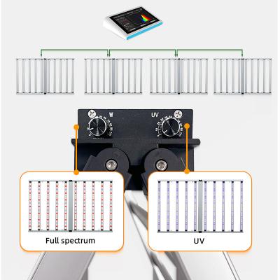 Lampes de culture à intensité variable à 2 voies, hydroponiques d'intérieur, Lm281b Lm301h Evo, spectre complet UV IR, 10 barres, 1000W, lampe de croissance LED