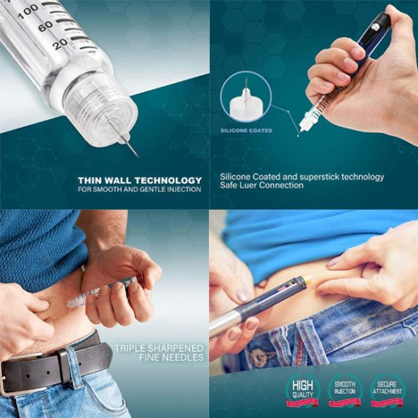 Ультра тонкие иглы ручки для удобной впрыски 31G 5 Mm 100/Box инсулина