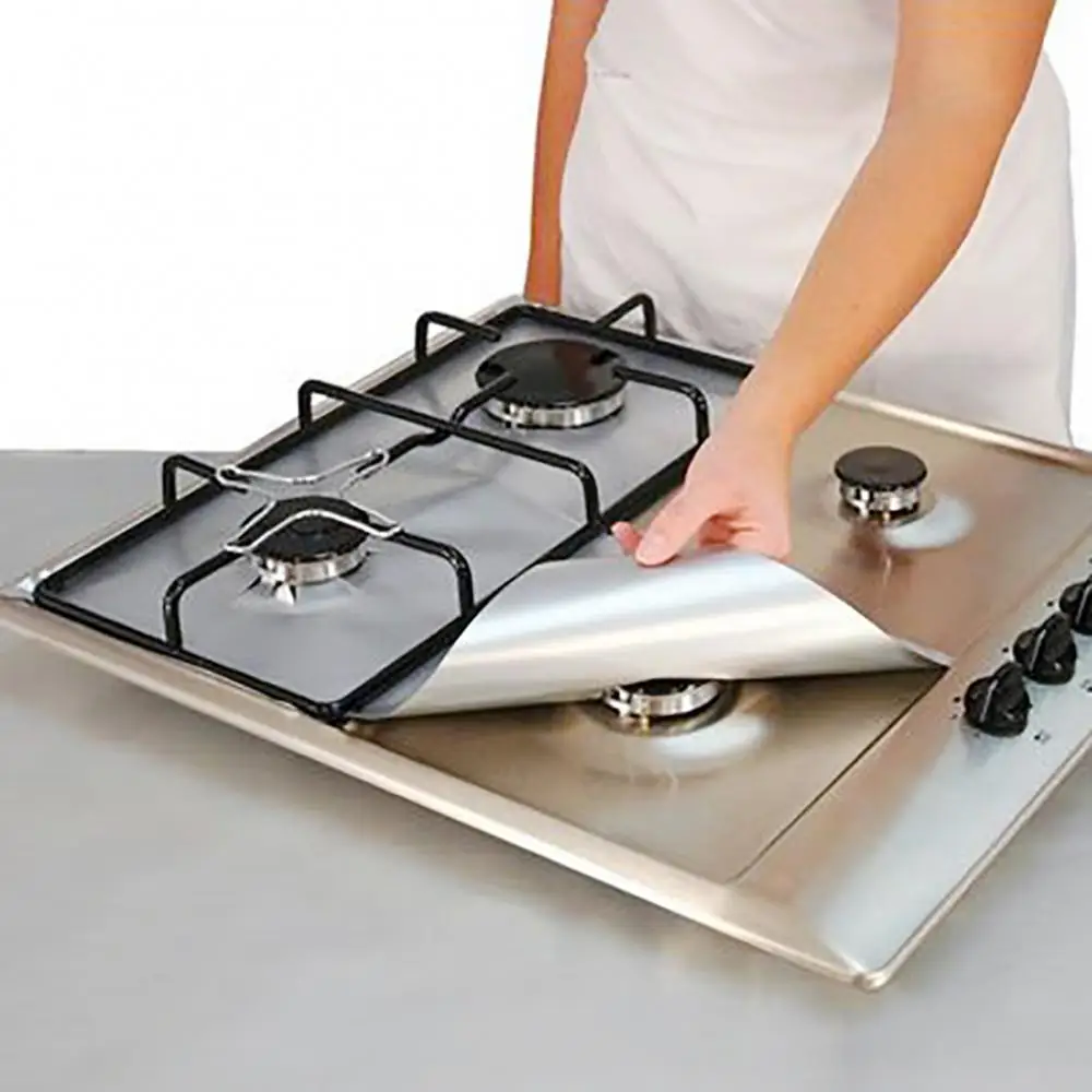 Reusable Square Foil Gas Hob Protector Liner Tray for Eco-Friendly Kitchen Accessories