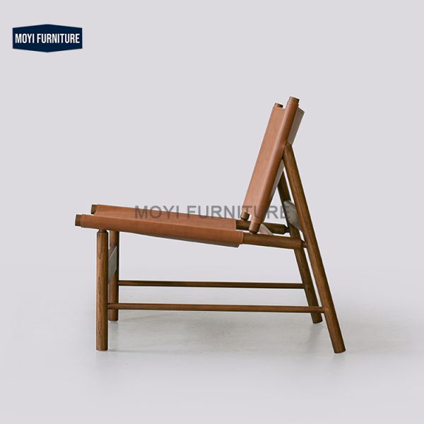 Living Room Furniture Leather Modern Saddle Cowhide Chair Smoky Grey Relaxed Comfortable Stylish Lounge Seat Seating Chair