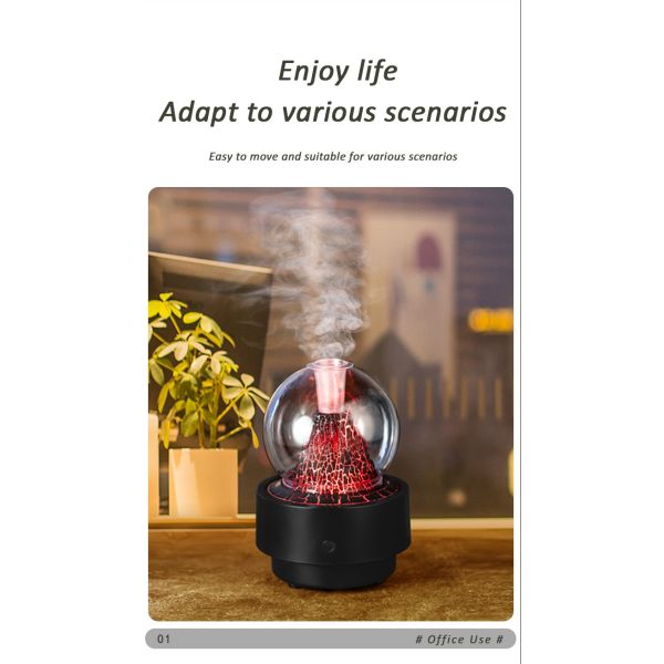 Home Office Volcano Aromatherapy Diffuser Tabletop With 7 Color LED Light