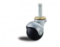 2 stem ball caster black rubber caster brake, 2 ball caster, chrome plated caster, chair caster, furniture caster