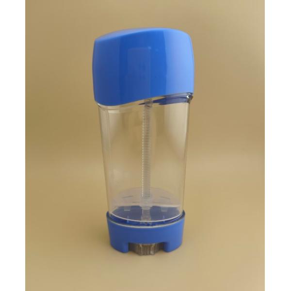 Emballage de baume à lèvres transparent et lisse avec couvercle bleu pour rouges à lèvres