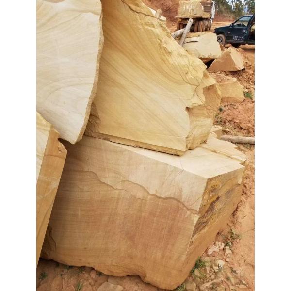 Плакирования песчаника хонингованной поверхности OEM плакирование экстерьера вальцового зерн желтого деревянное