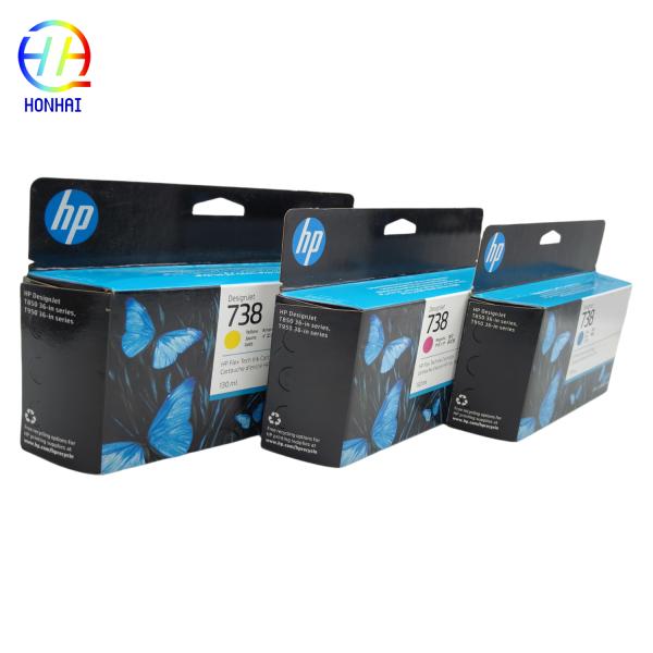 Original Ink Cartridge for HP 738B Black DesignJet 498P2A HP 738 Cyan 498N5A Magenta 498N6A Yellow DesignJet 498N7A 130ml genuine toner cartridge 