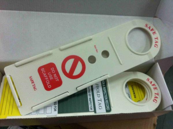 Building Site Scaffolding Safety Tags Holder , Plastic Warning Signs Holder