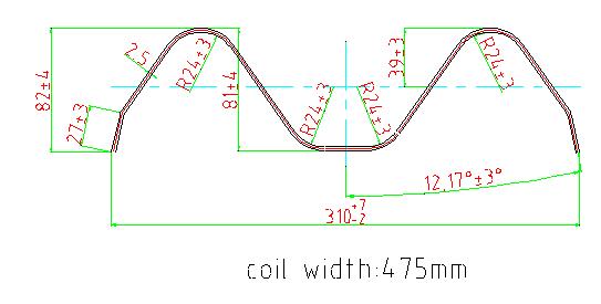 Pre - corte e rolo de perfuração do trilho de protetor que formam o perfil de onda da máquina 2 com alimentação servo
