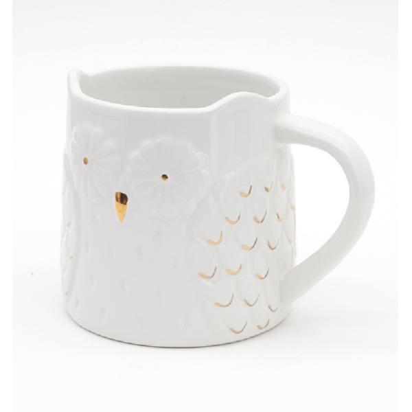 Дизайн на заказ Белая 16 унций 3D ручная краска Глинистая посуда Сова кружка Керамический кофе