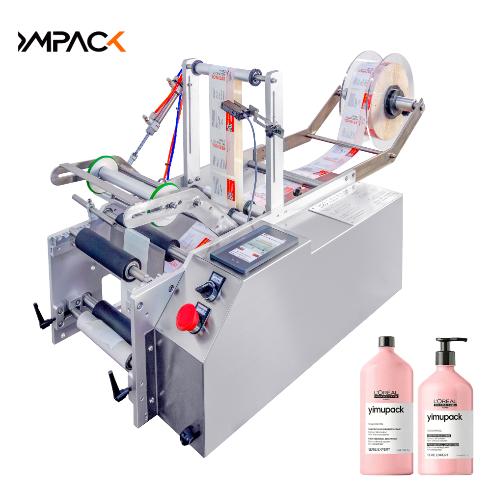 Round Bottle Labeling Machine Desktop Semi-automatic Glass Plastic Bottle Label Printing Machine With CE Certification