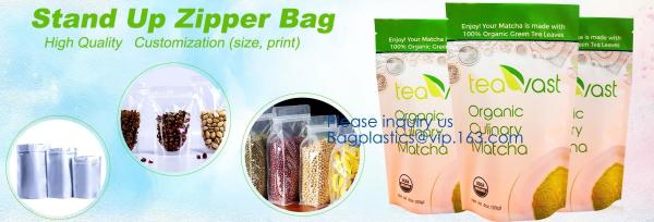 Natural Kraft Paper Flat Bottom Standup Pouch / Food Packaging Bags With Window,Foil Lined Standup Kraft Paper Envelopes
