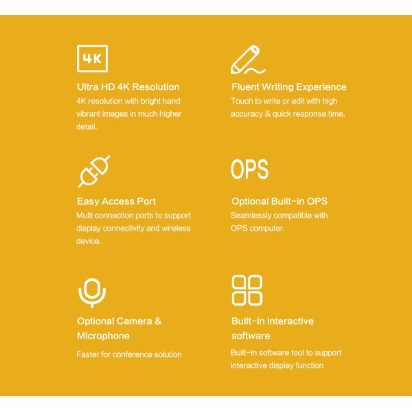 65Inch 4K Interactive Digital Board E Whiteboard ROHS